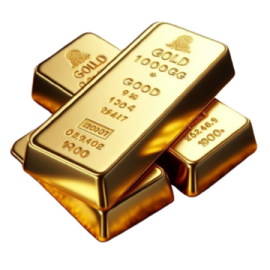 gold bars on a white background