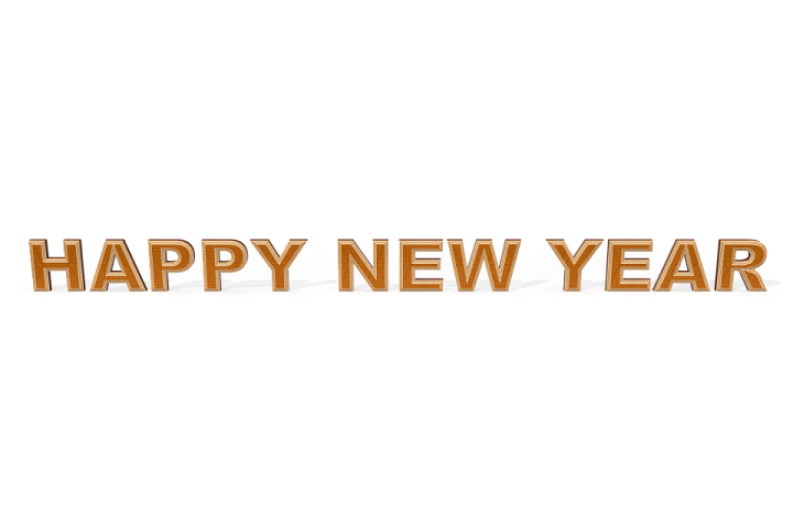 the word happy new year on a white background