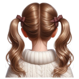 a drawing of a little girl with long blonde hair
