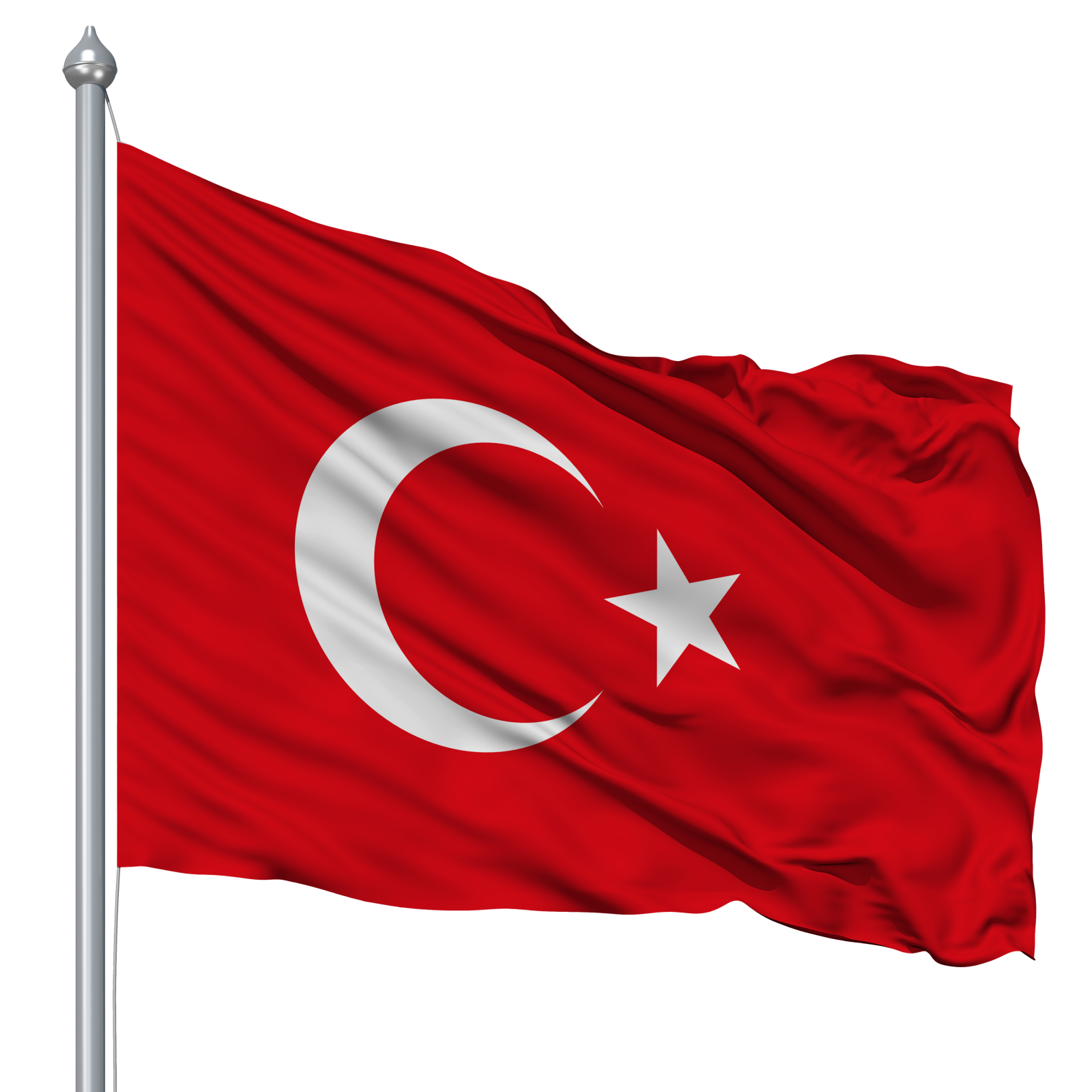 a turkish flag flying in the wind