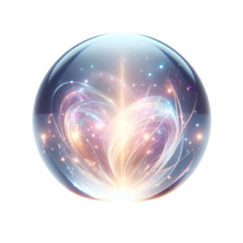 a glass ball with a heart inside