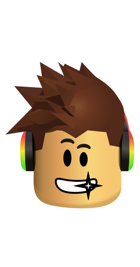 a lego character with headphones on