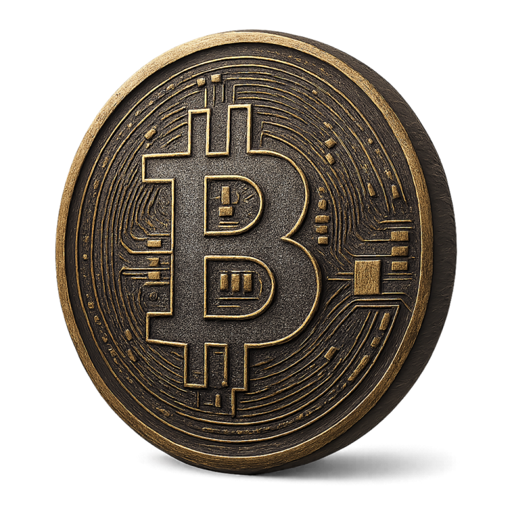 a bit coin on a white background