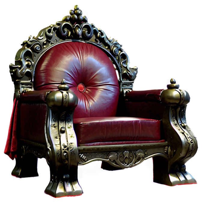 a red leather chair on a white background