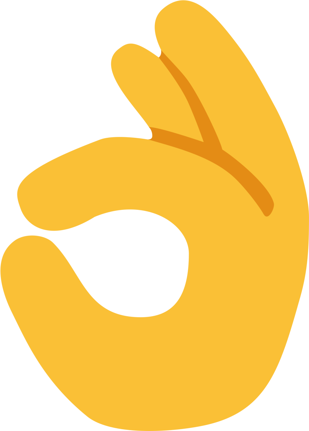 a yellow hand with the letter c on it