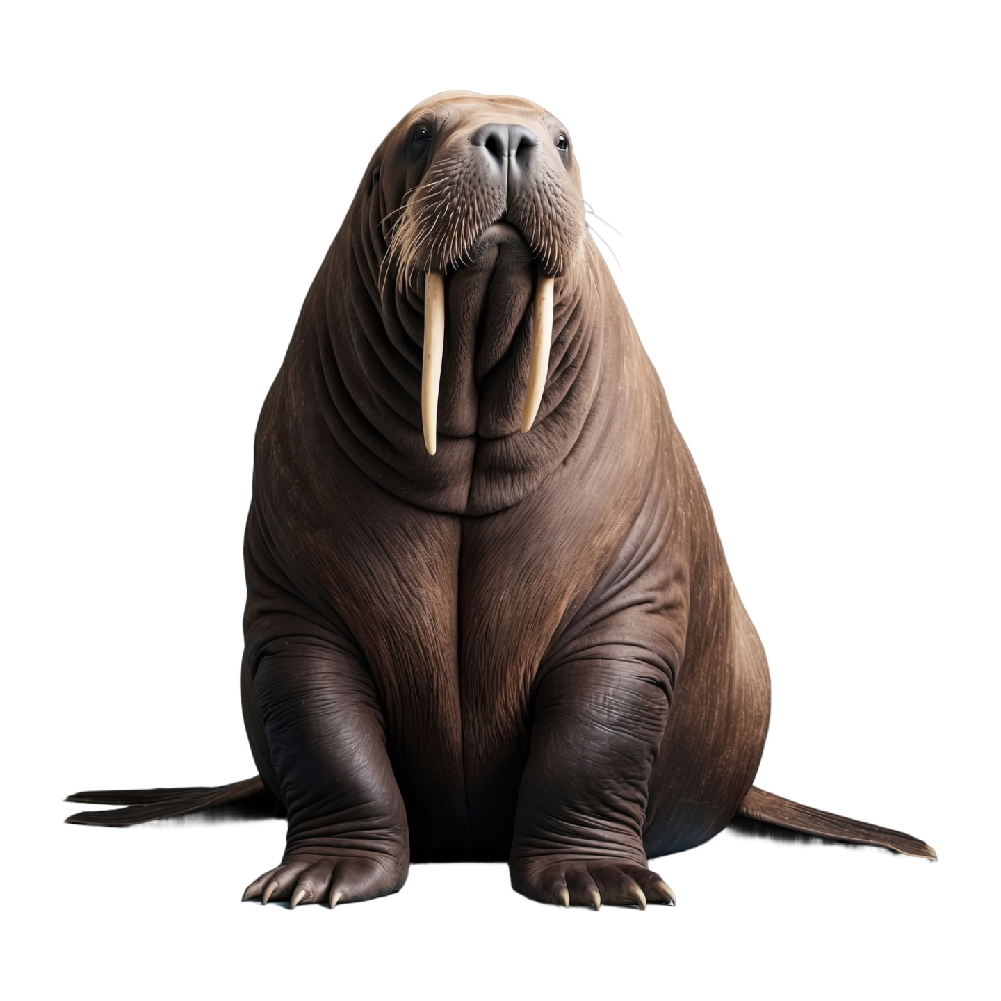 a wal with its mouth open sitting on the ground