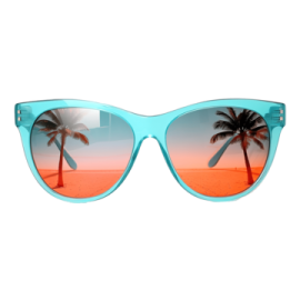 a pair of sunglasses with palm trees on them