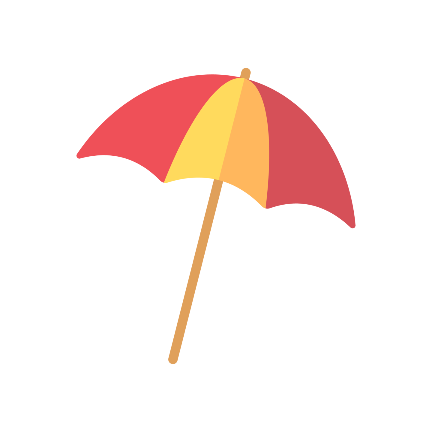 a red and yellow umbrella on a white background