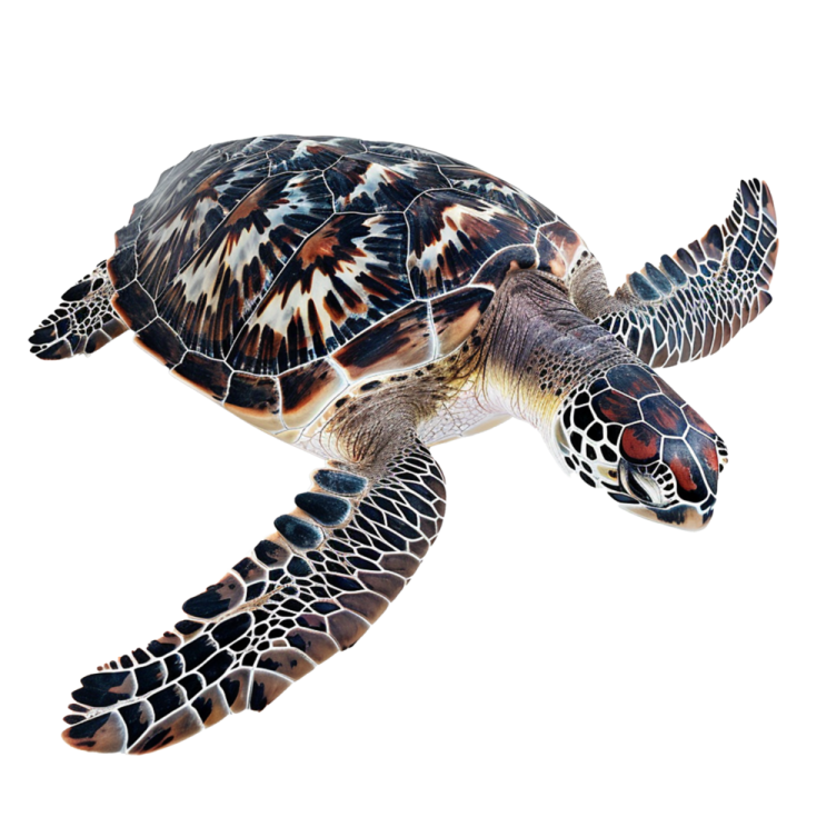 a green sea turtle swimming in the ocean