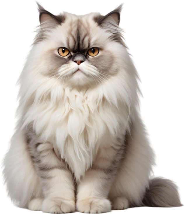 a gray and white cat sitting on the floor