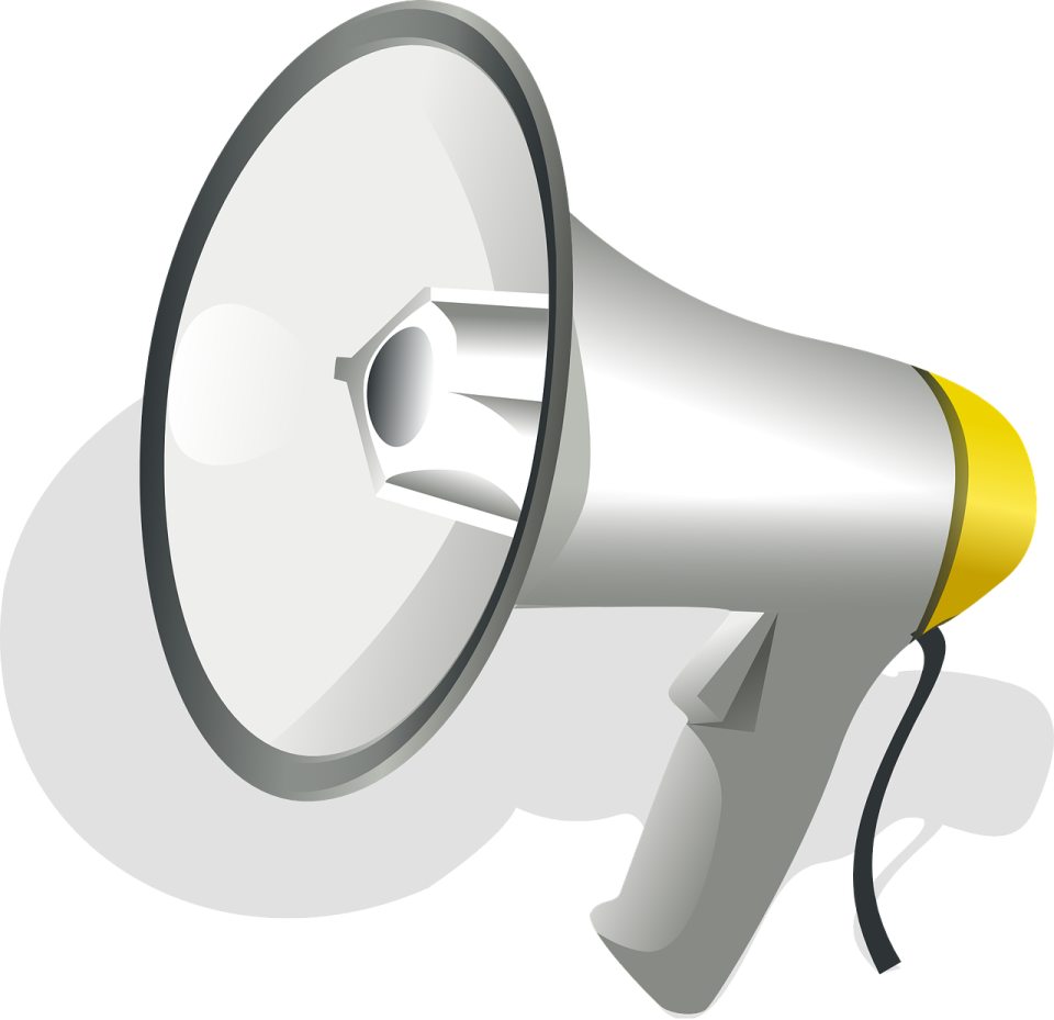 a megaphone on a white background