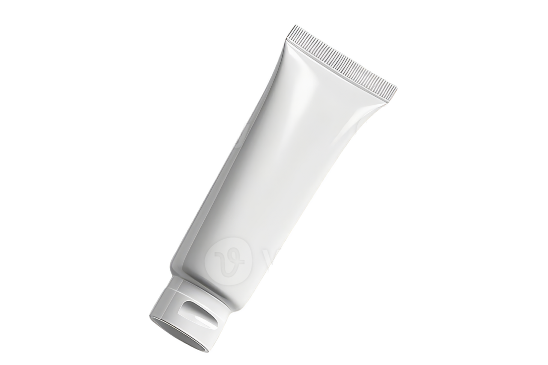 a tube of toothpas on a white background