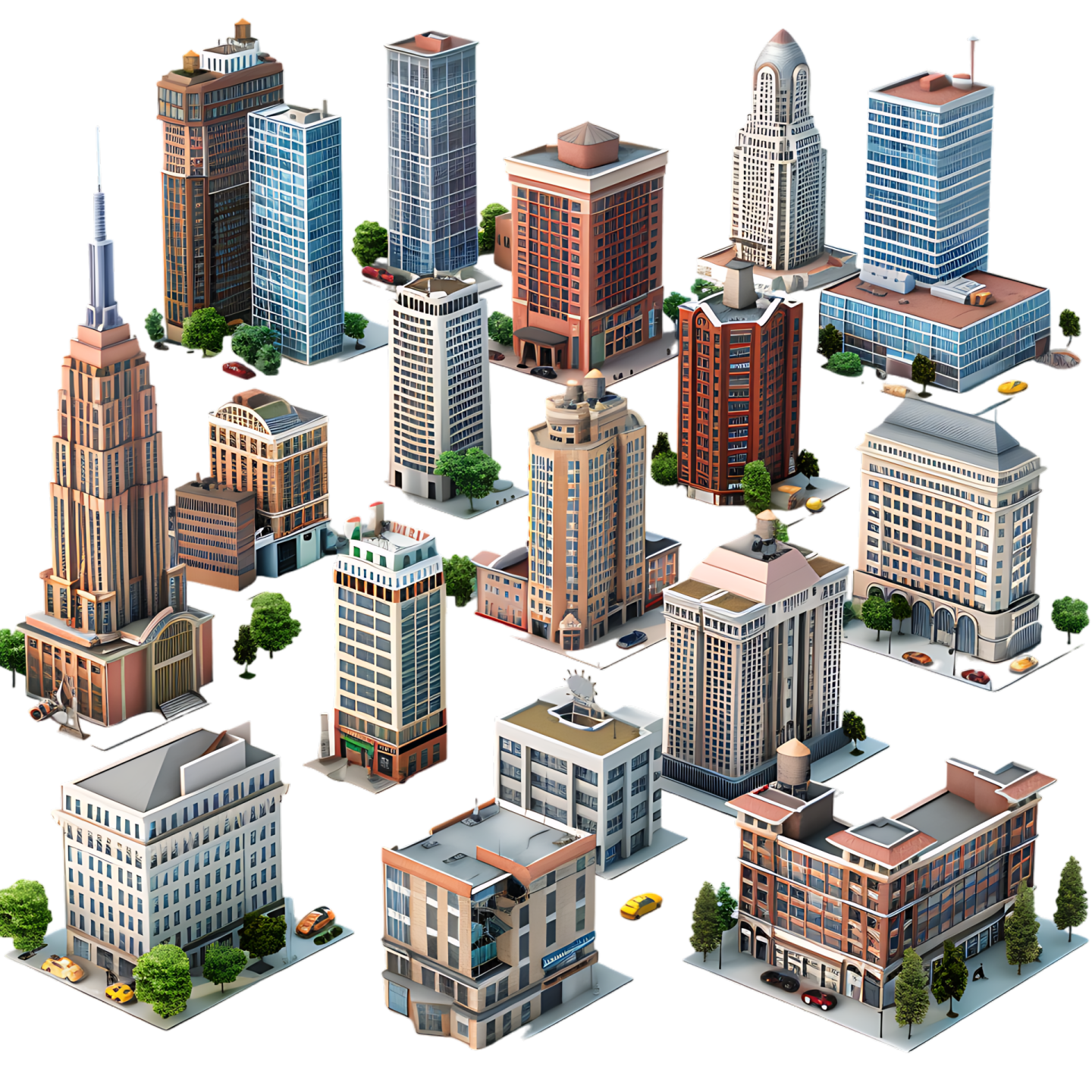 a large group of buildings
