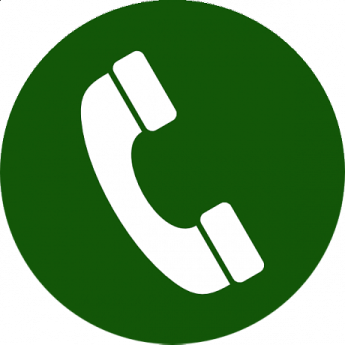 a green phone icon with a white background