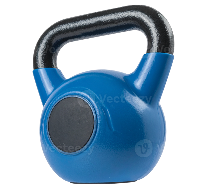 a blue kettle on a white background