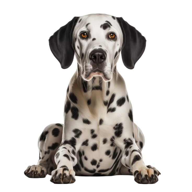 a black and white dog sitting on the floor