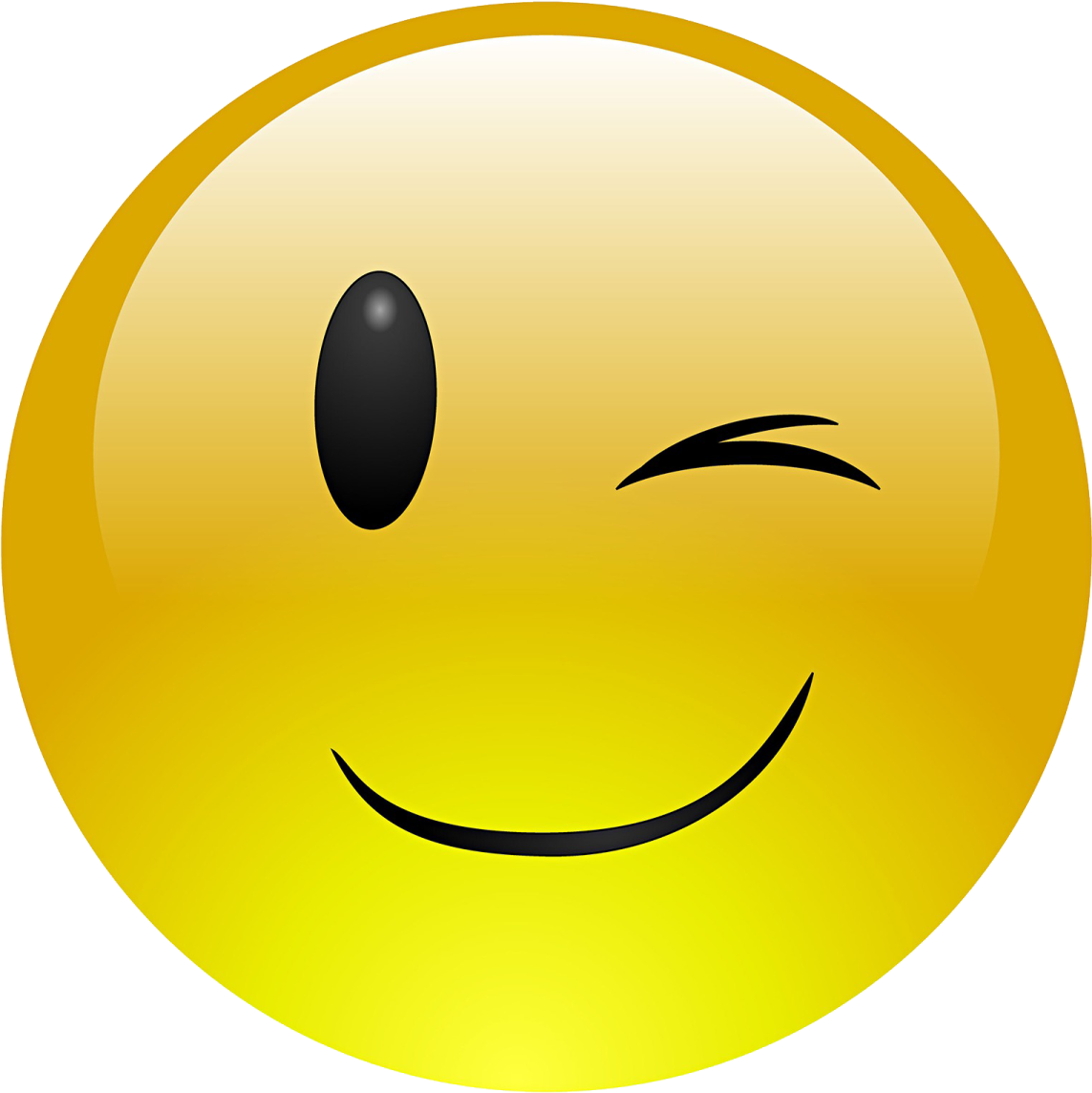a yellow smiley face with black eyes