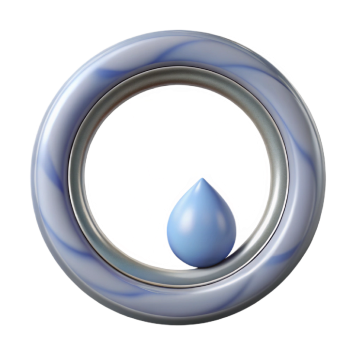 an image of a water drop in a circle