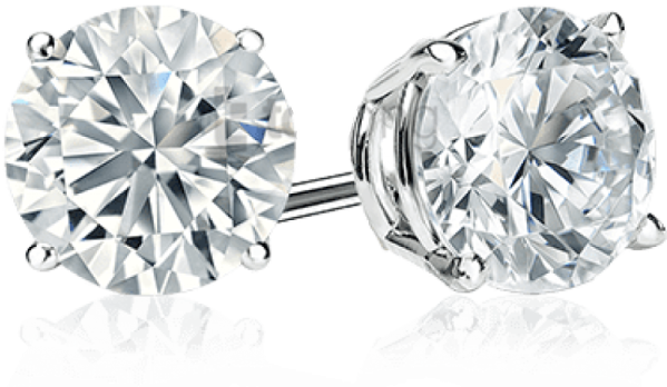 a pair of diamond stud earrings