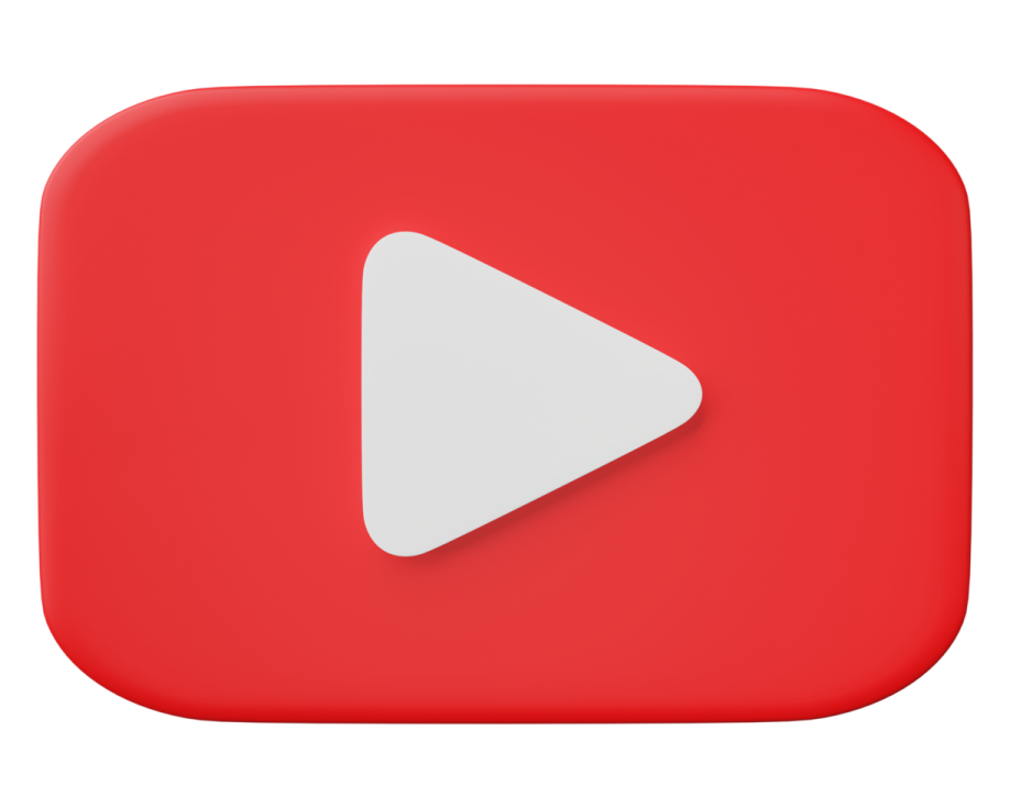 a red play button with a white arrow