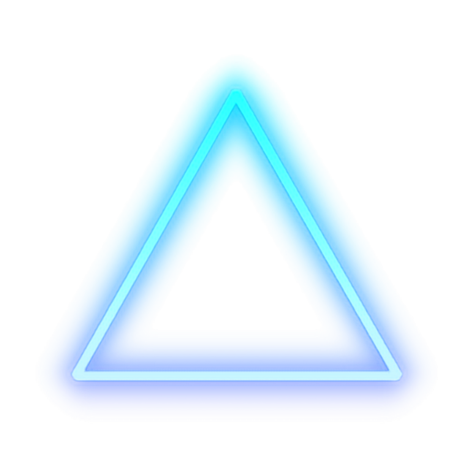 a neon triangle on a white background