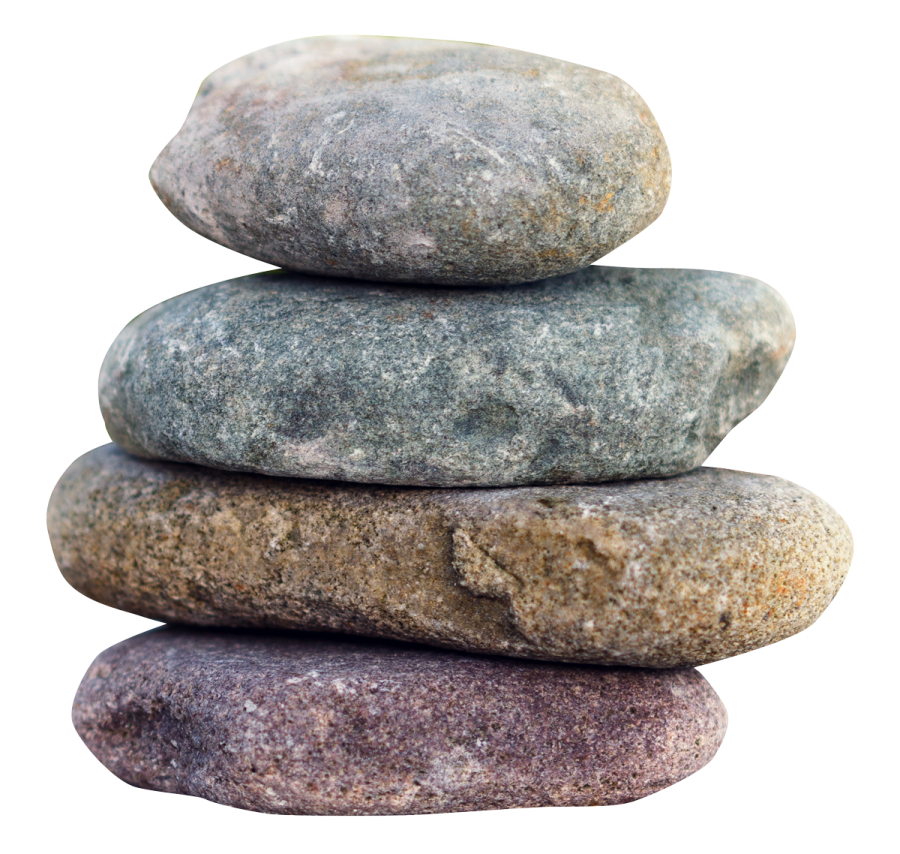 a stack of rocks on a white background