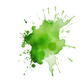 green watercolor splash png