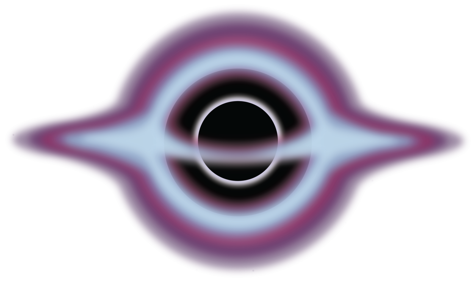 a black hole in the center of a white background