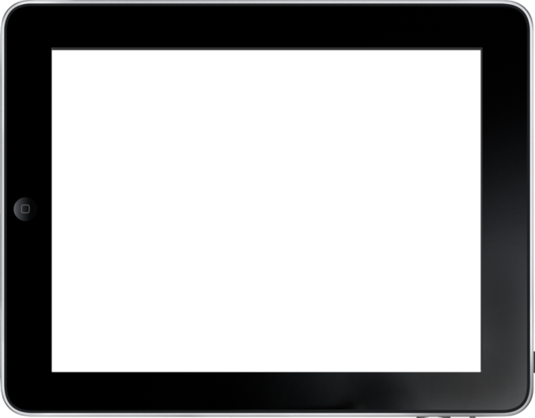 an ipad with a blank screen on it