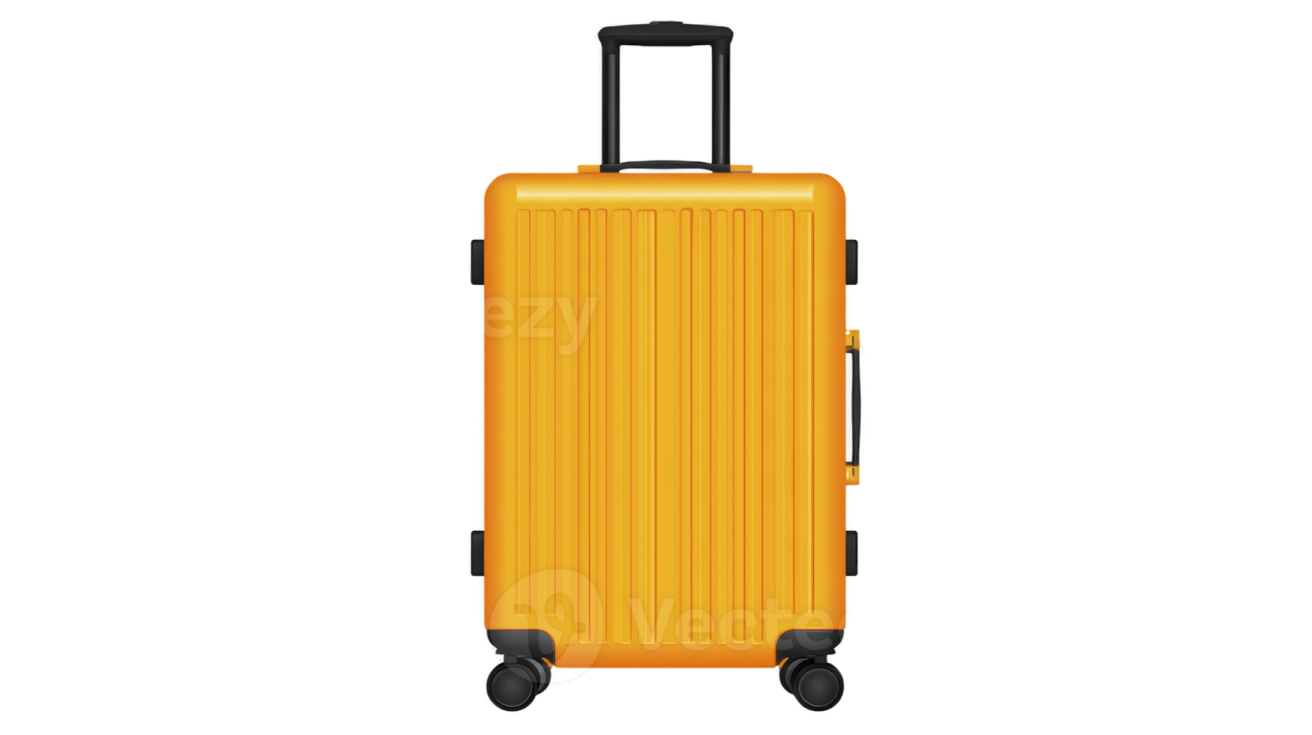 a yellow suitcase on wheels