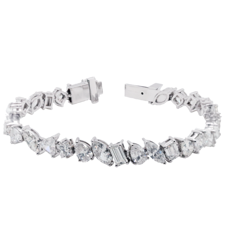 a white gold and diamond bracelet