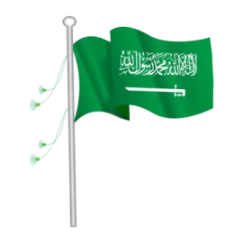 a green flag with the word saudi on it