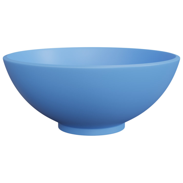 a blue bowl on a white background