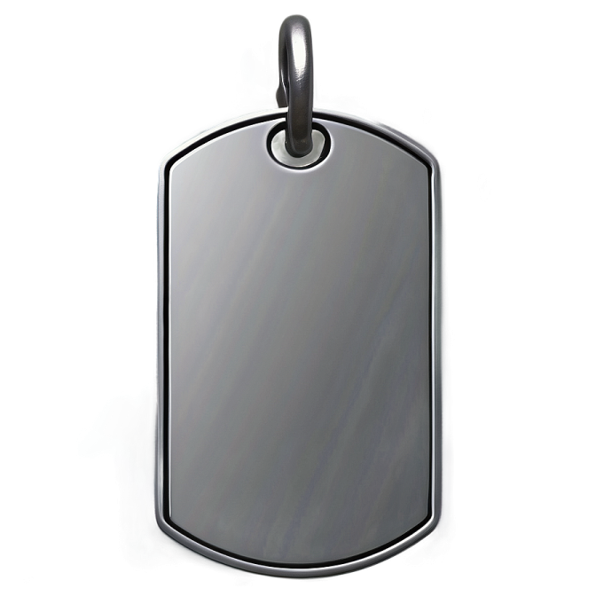 a black dog tag on a white background