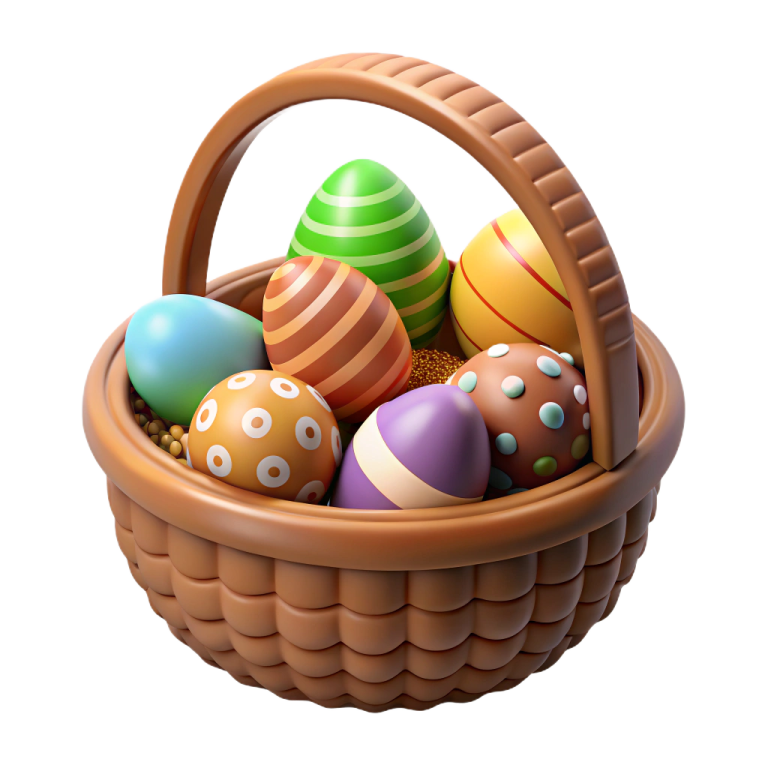 a basket full of easter eggs