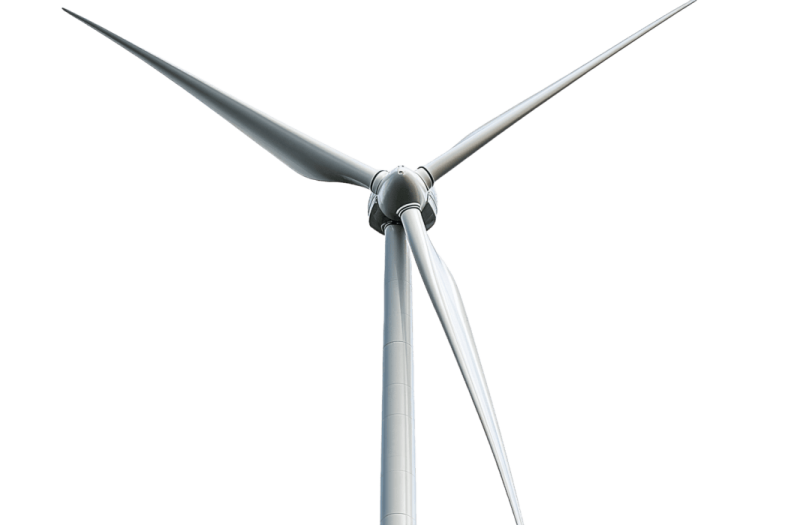 a wind turbine on a white background
