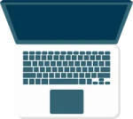 a laptop with an open lid on it