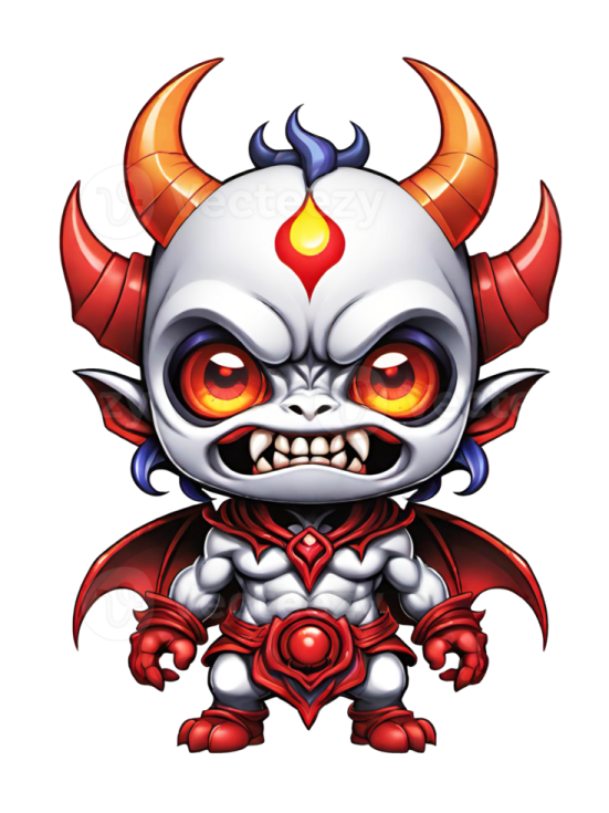 an illustration of a devil with horns and horns