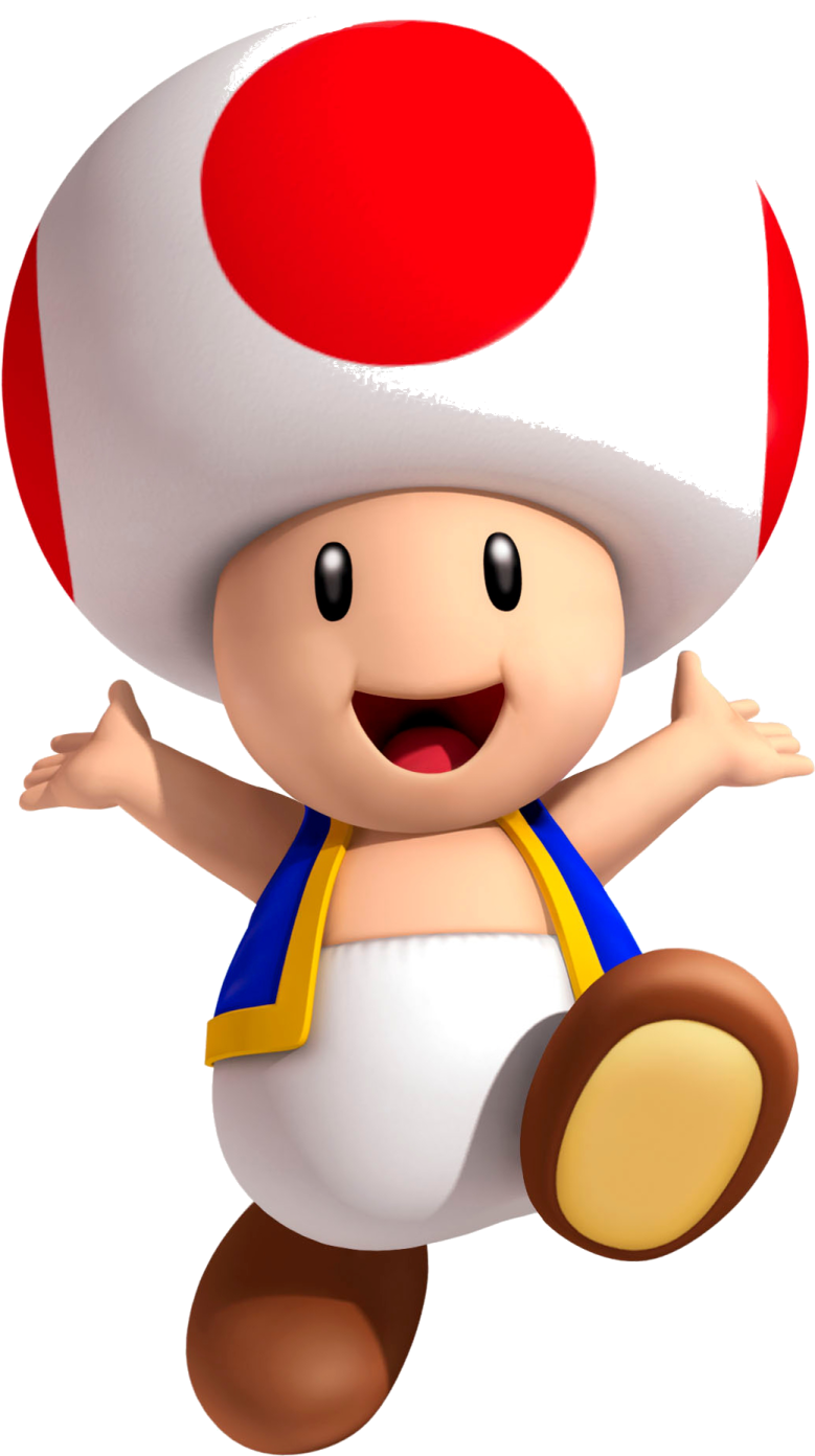 a cartoon character with a red and white hat