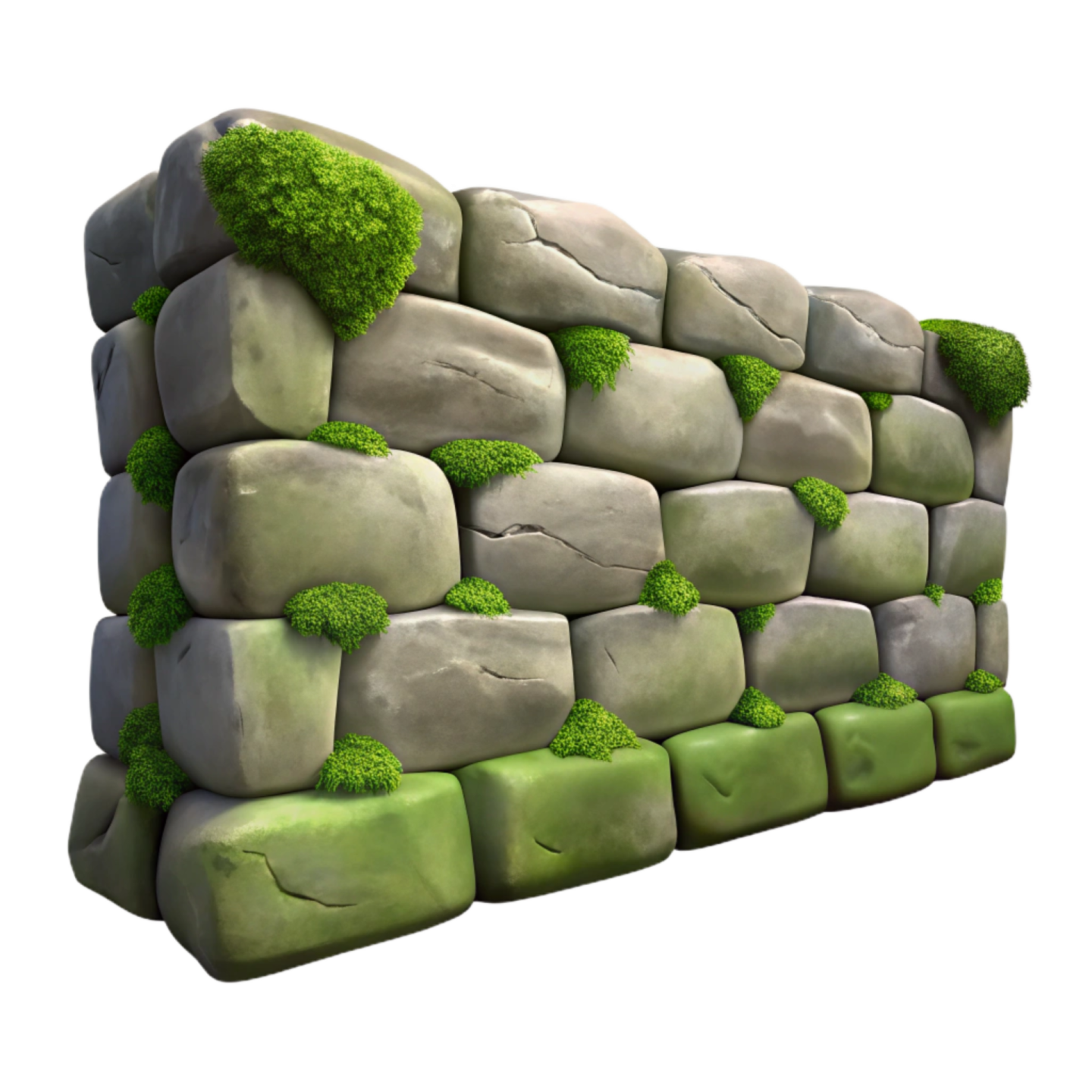 a stone wall with moss growing on it