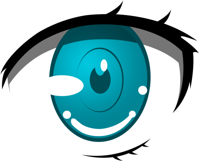 an illustration of a blue eye