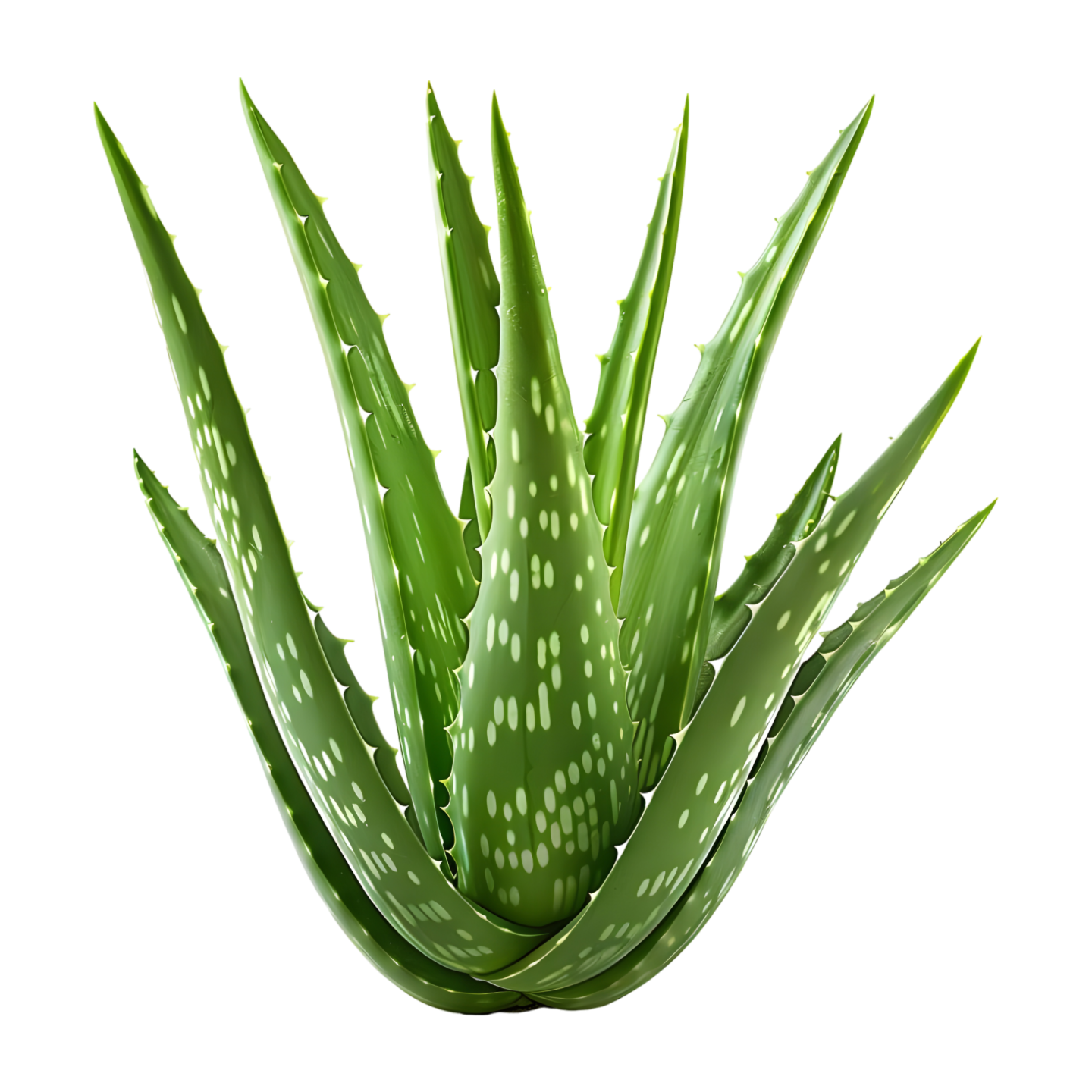 a green plant with white spots on it