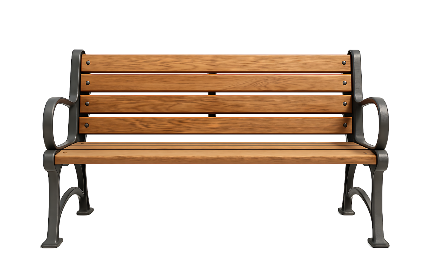 a wooden bench on a white background