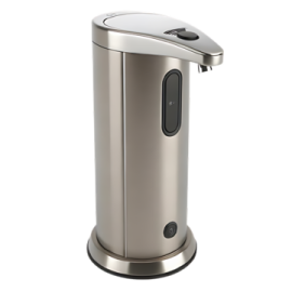 an image of a stainless steel trash can
