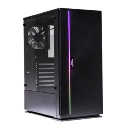 a black computer case on a white background