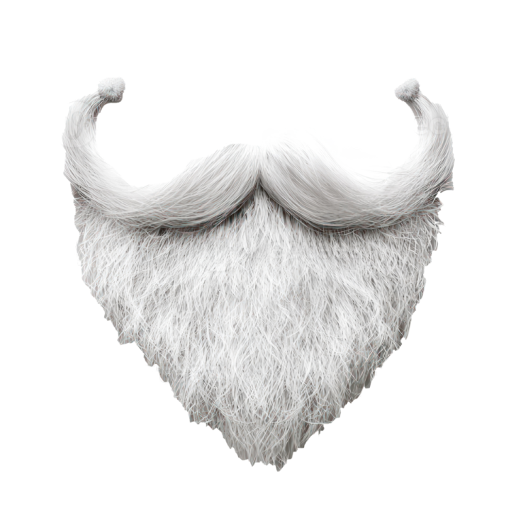 an illustration of a beard with long white hair