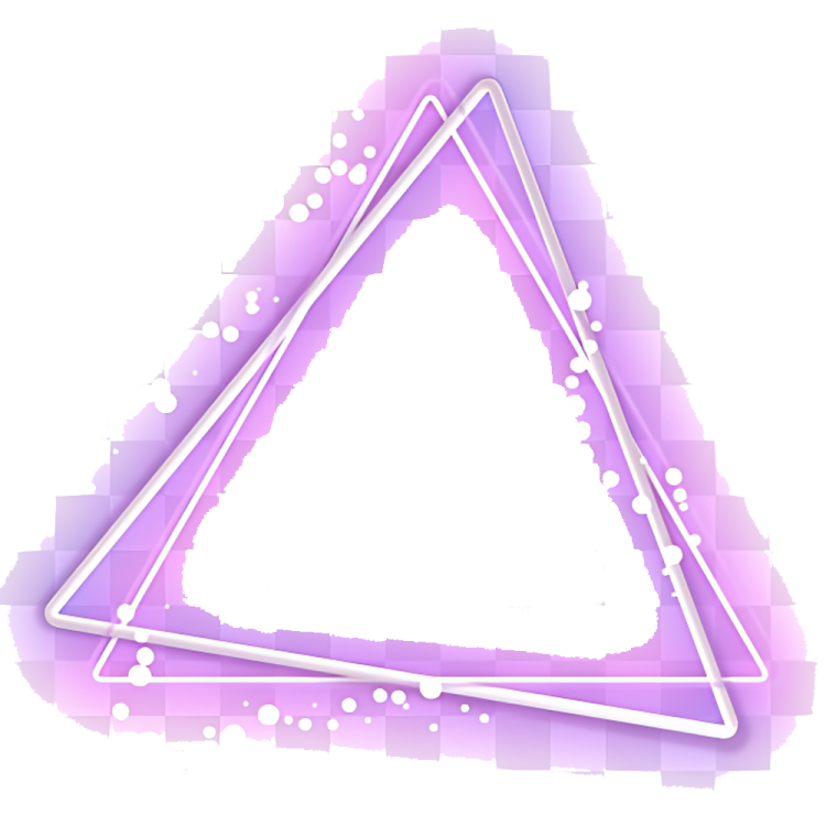 a purple triangle with white circles around it