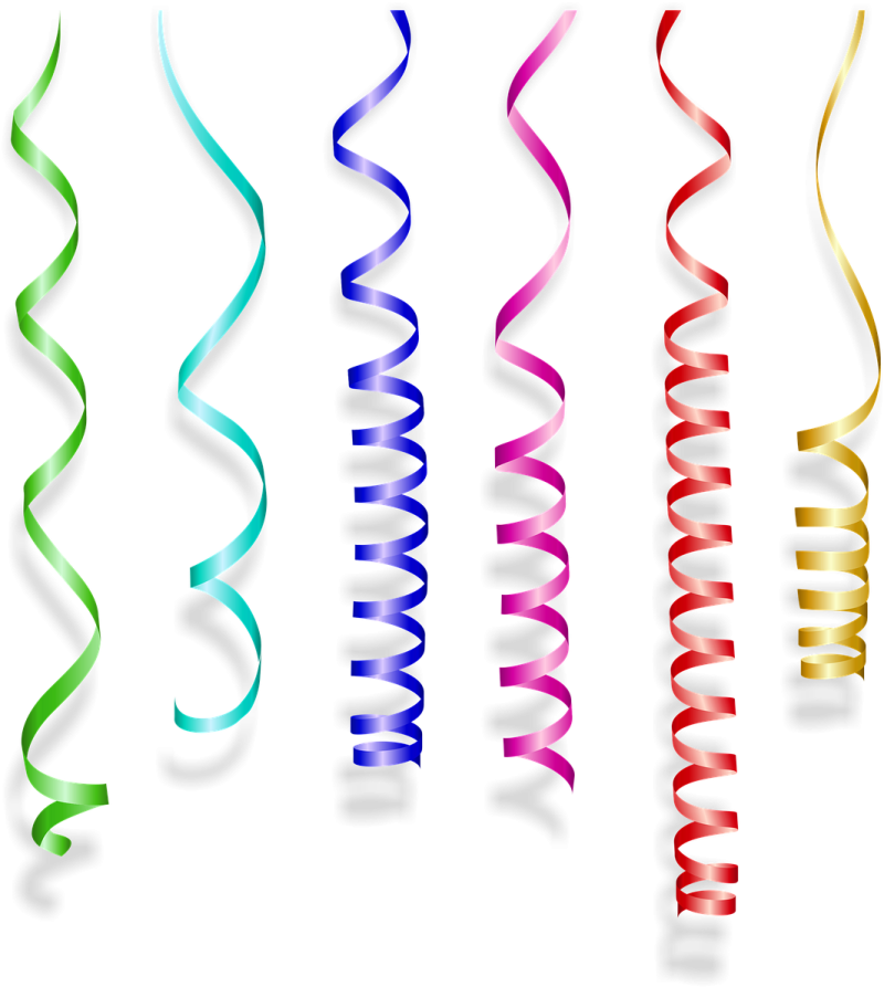 a set of colorful ribbons on white background