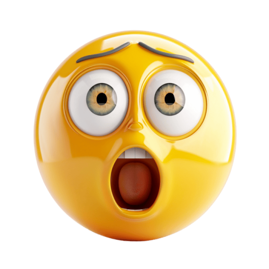 a yellow smiley face with an open mouth
