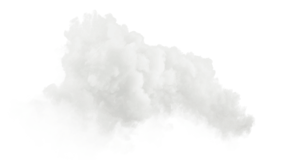white smoke cloud isolated on white background